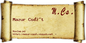Mazur Csát névjegykártya